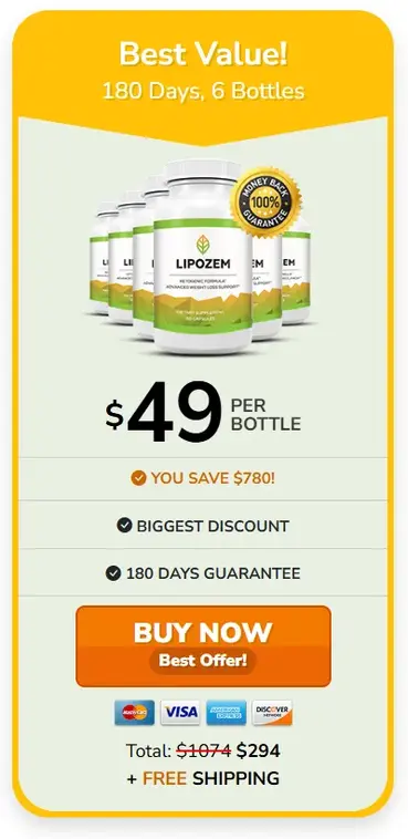 Lipozem - 6 Bottle Value Pack Special